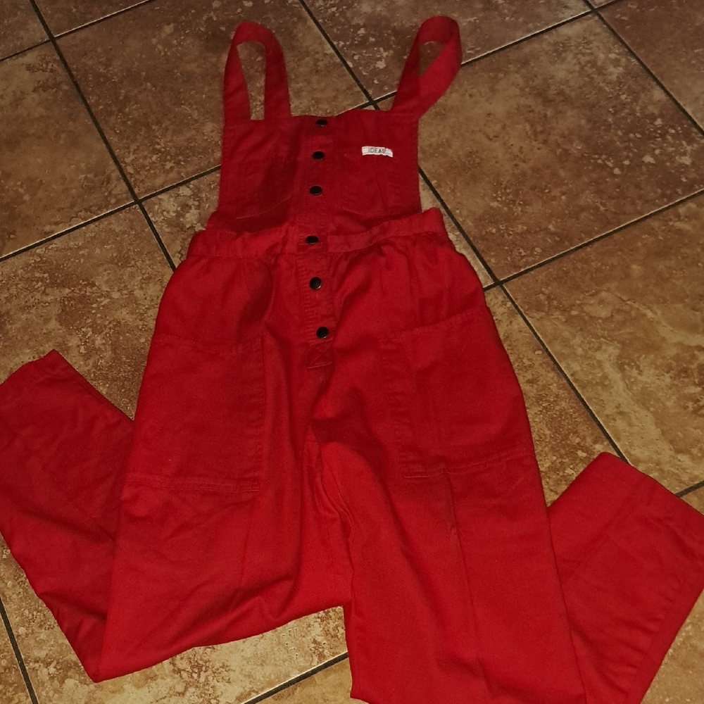 IDEAS Red Button-Up Overalls